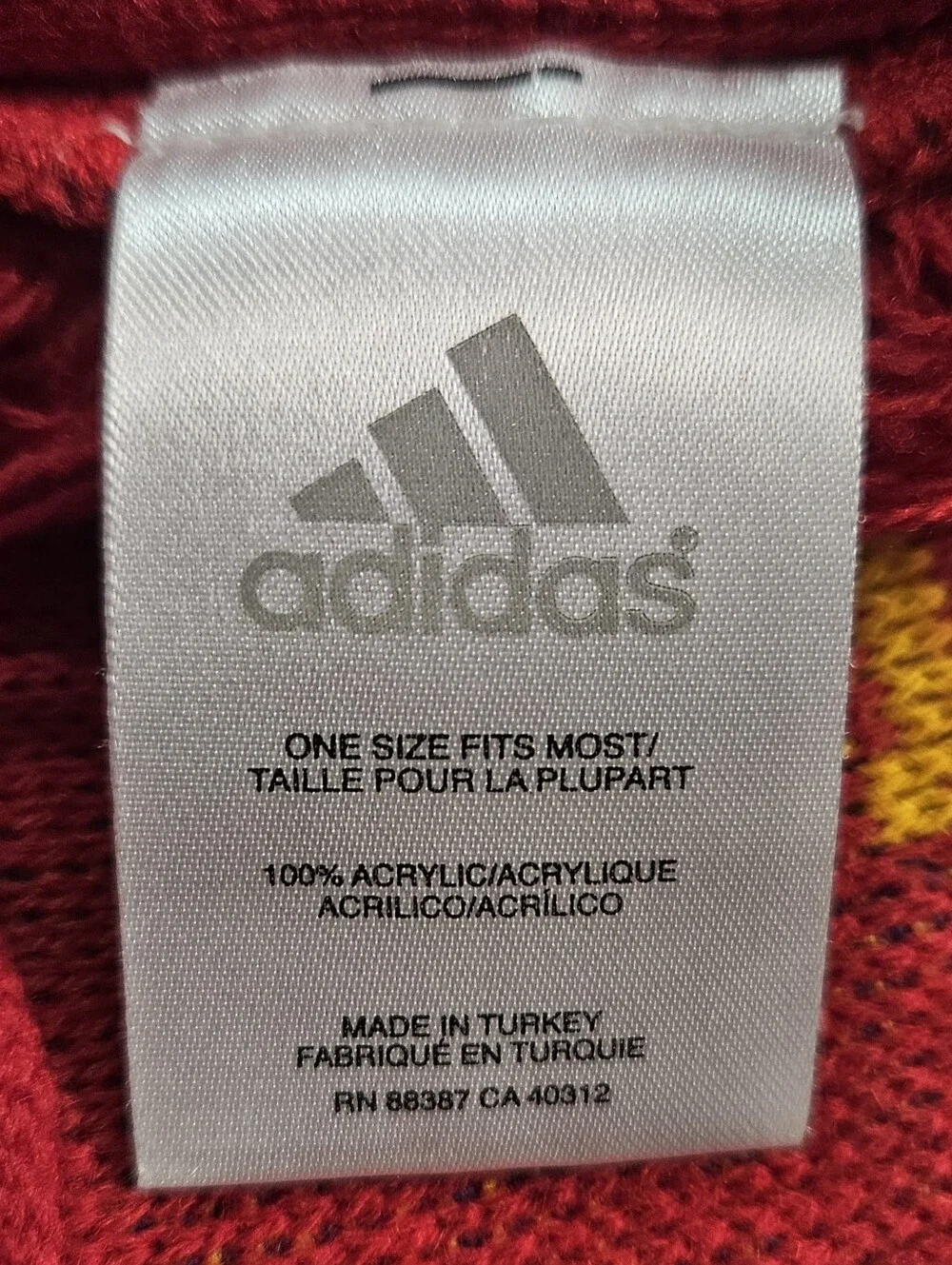 Adidas Spain Espana Soccer Fan Scarf Red Blue Yellow Football Knit